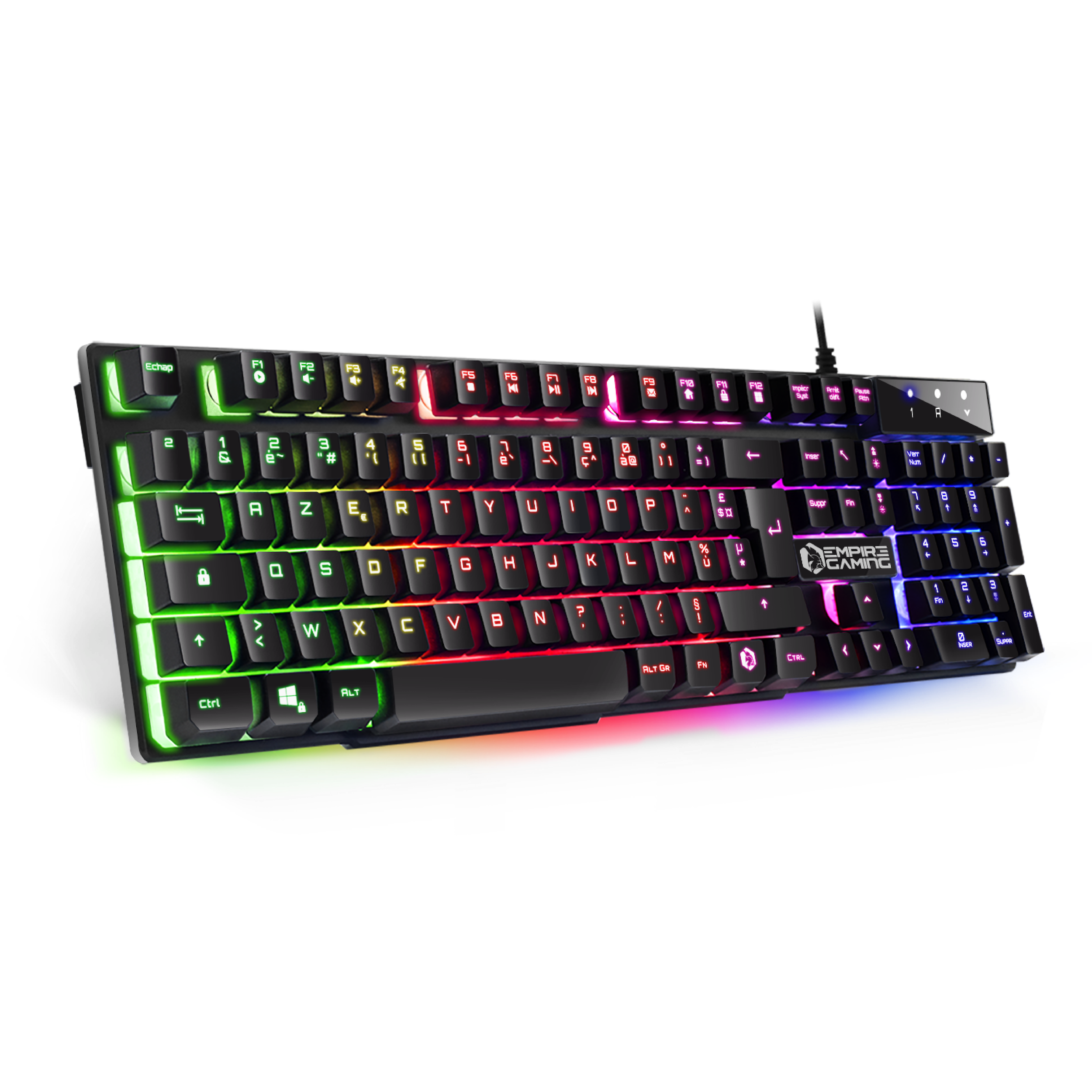 Empire Gaming - Clavier Gaming RF-K308 Sans Fil AZERTY (Layout Français) -  Wireless Keyboard 2.4 GHz RGB - PC PS4 PS5 Xbox One/Series - Molette de